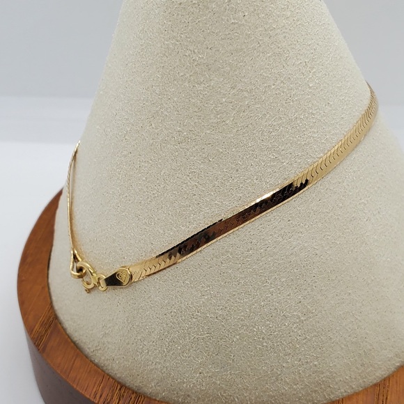14k Solid Gold Herringbone Bracelet - Picture 8 of 12
